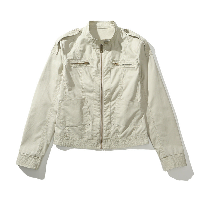 High Street Harrington Jacket Loose Heavyweight Washed Mature Minimalist Patchwork Jacket Trendy Boxy