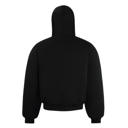 ARC BoxRogue black streetwear hoodie back view oversized hooded jacket minimal clean design