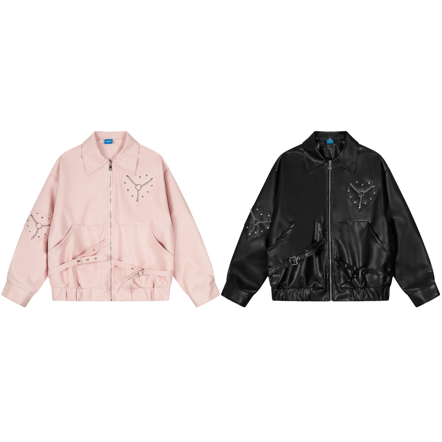 Retro punk street loose PU leather jacket motorcycle jacket