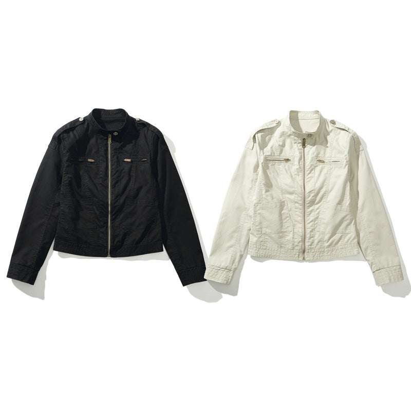 High Street Harrington Jacket Loose Heavyweight  Washed Mature Minimalist Patchwork Jacket Trendy Boxy