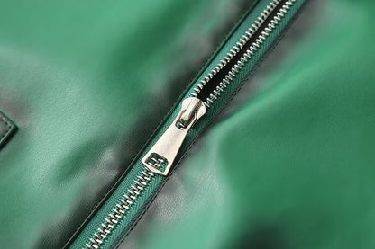 Retro PU Leather Flight Jacket for Women – Timeless Street Elegance