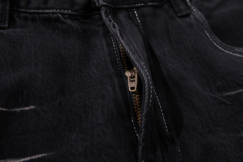 Lightning Strike: Vintage Washed Gradient Denim – Straight to Wide Leg