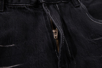 Lightning Strike: Vintage Washed Gradient Denim – Straight to Wide Leg