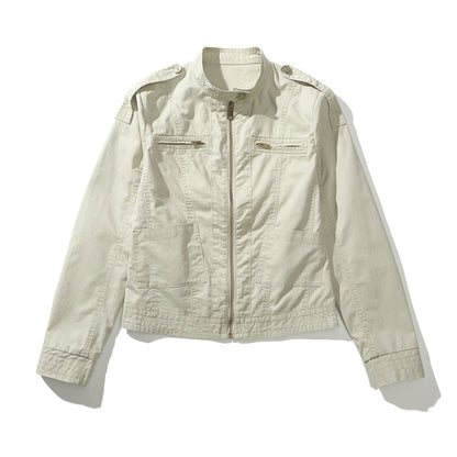 High Street Harrington Jacket Loose Heavyweight  Washed Mature Minimalist Patchwork Jacket Trendy Boxy