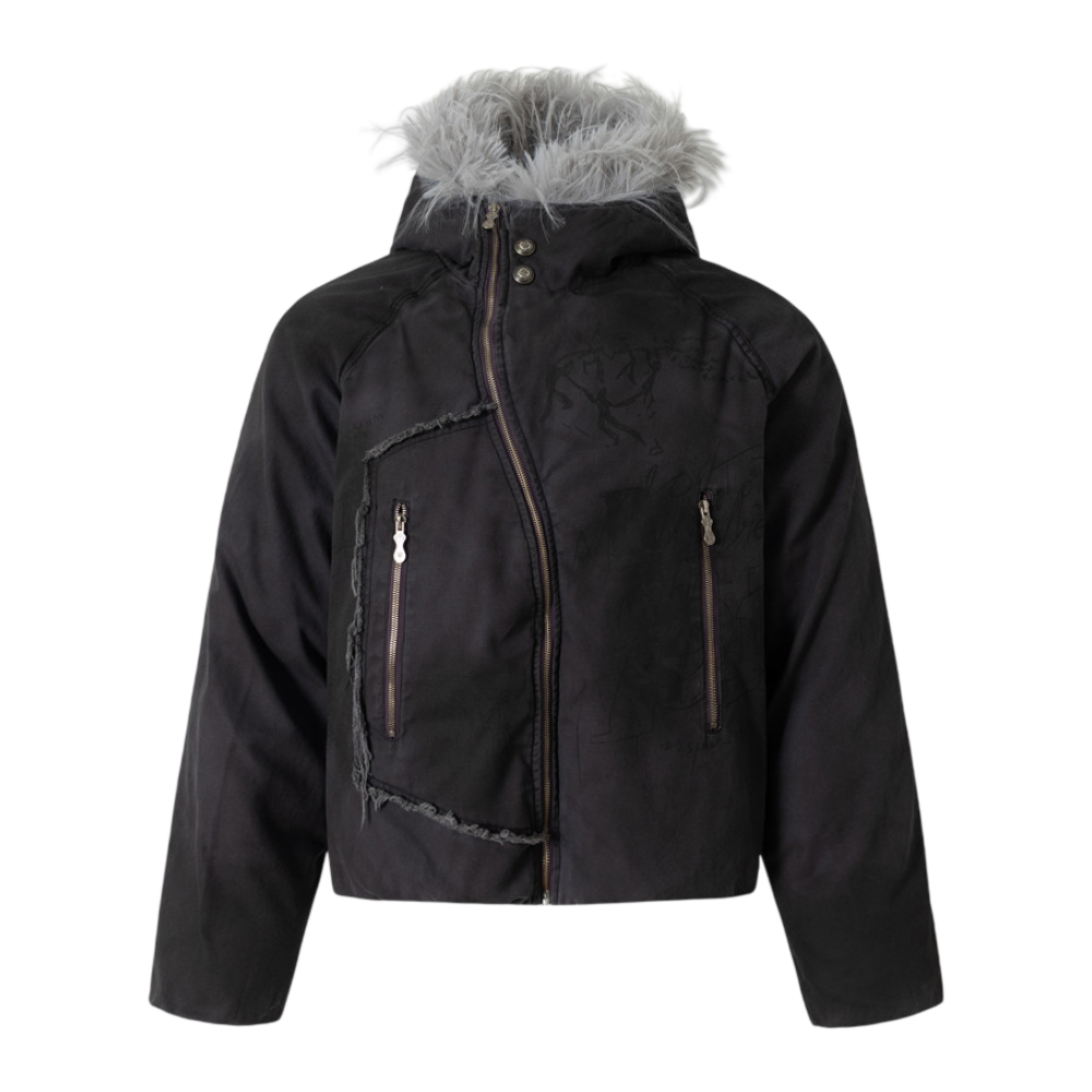 ARC CalmLayer dark winter streetwear jacket with hood and insulated cotton construction