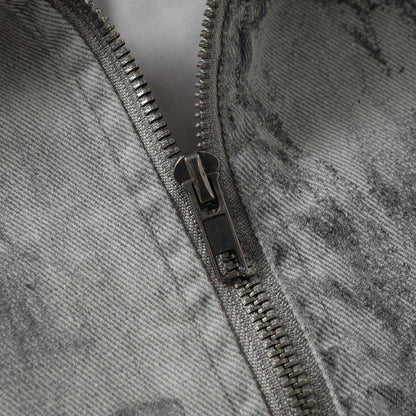 Retro Deconstruction Washed Tie-Dye Denim Jacket