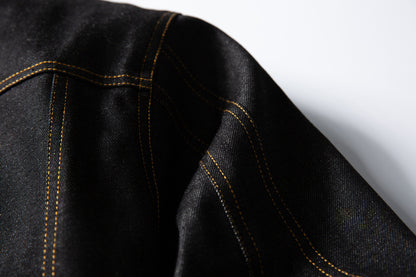 Selvedge Raw Denim Boxed Wide Jacket – Warm, Stylish & Street-Ready