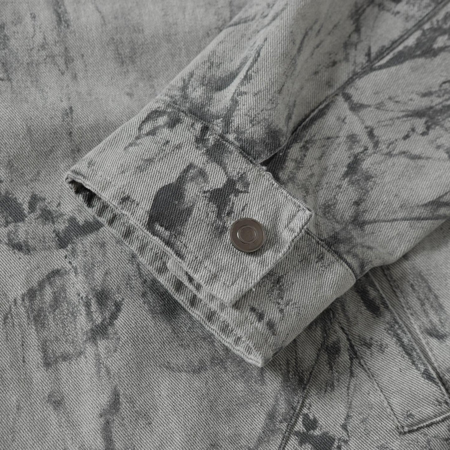 Retro Deconstruction Washed Tie-Dye Denim Jacket