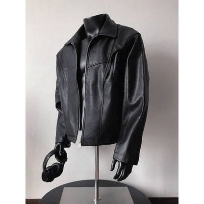 PU Leather Black Jacket – Unisex Street Classic with Modern Edge