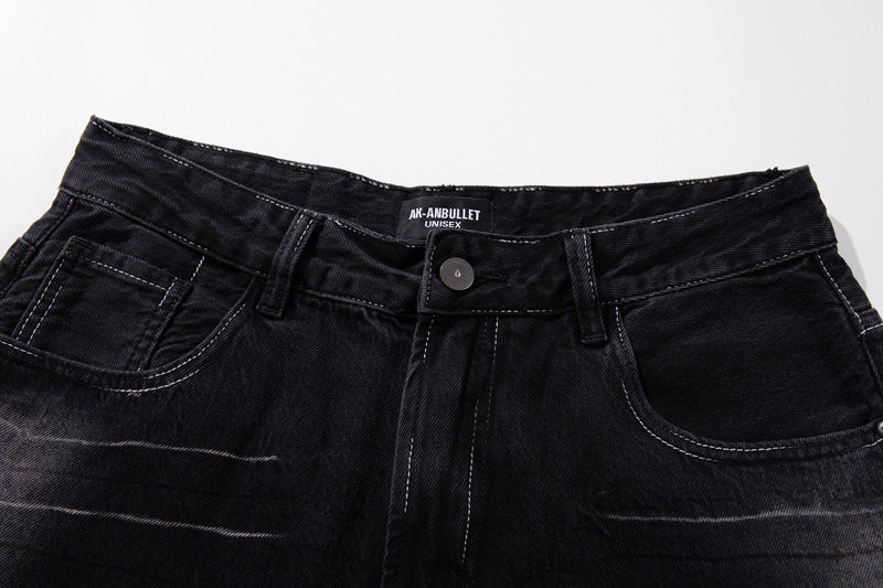 Lightning Strike: Vintage Washed Gradient Denim – Straight to Wide Leg