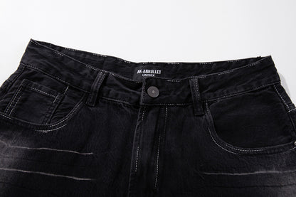 Lightning Strike: Vintage Washed Gradient Denim – Straight to Wide Leg