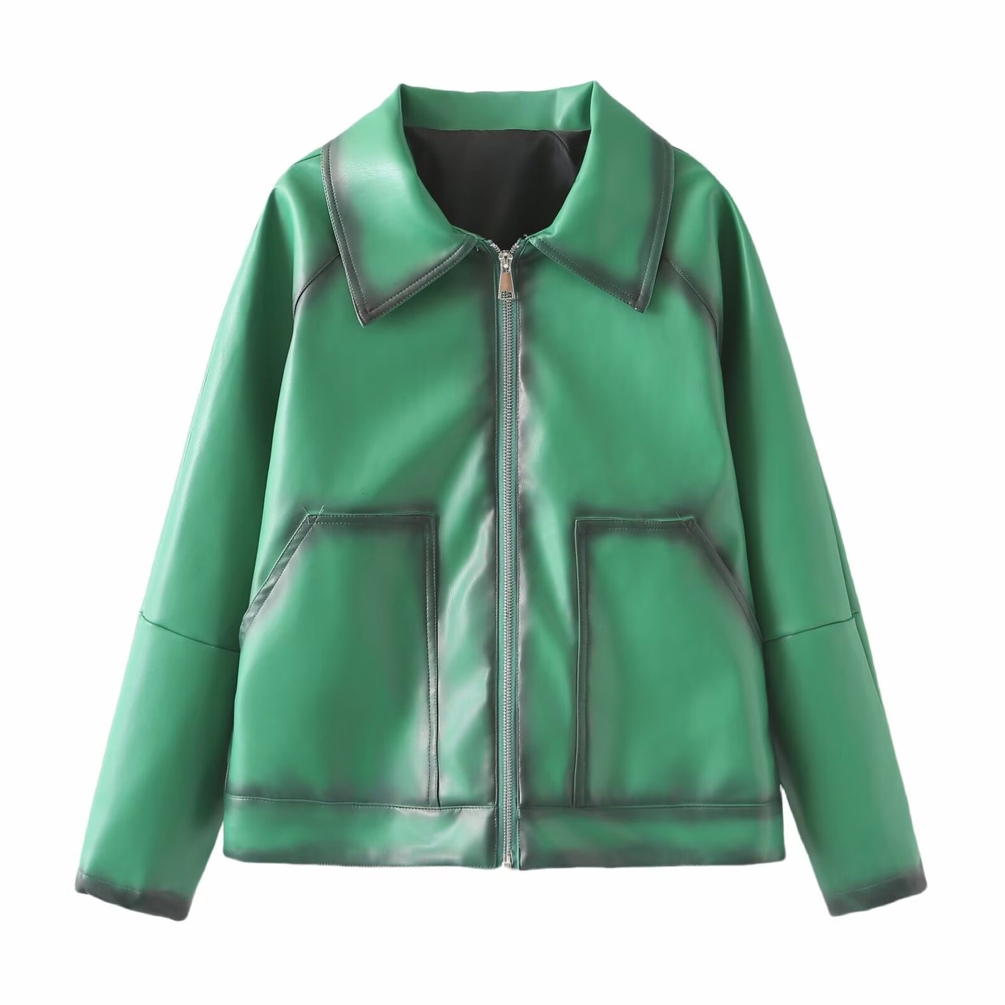 Retro PU Leather Flight Jacket for Women – Timeless Street Elegance