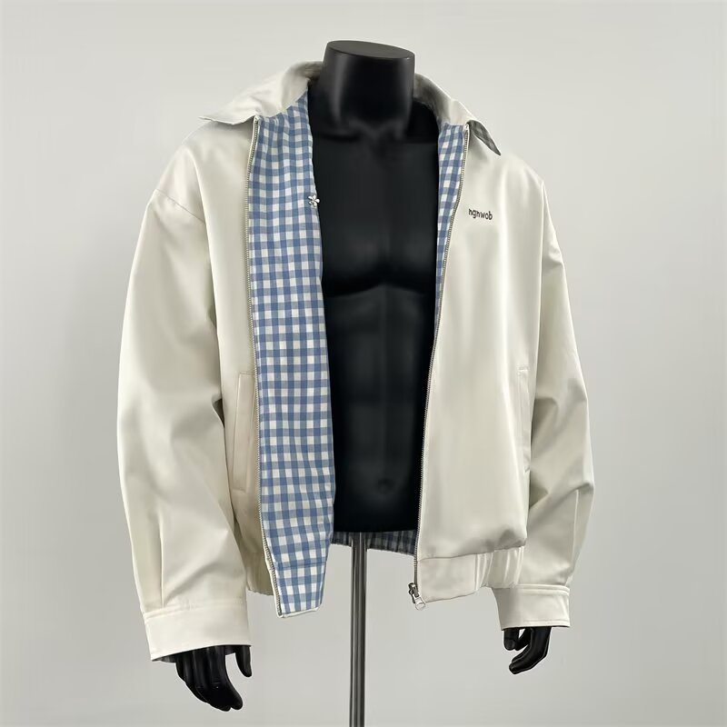 Men’s Reversible Flip Collar Flying Jacket – Street Classic with Dual-Tone Style