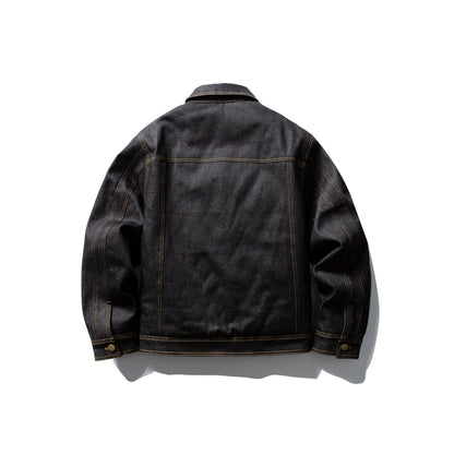 Selvedge Raw Denim Boxed Wide Jacket – Warm, Stylish & Street-Ready