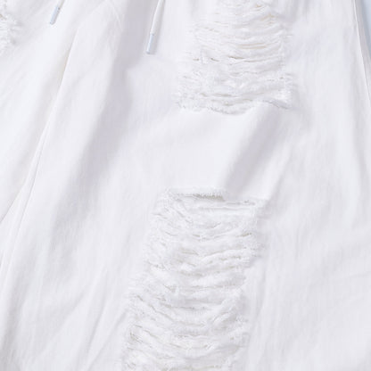 Heavy Pleated White Dyed Denim Pants – Streetwear with Attitude