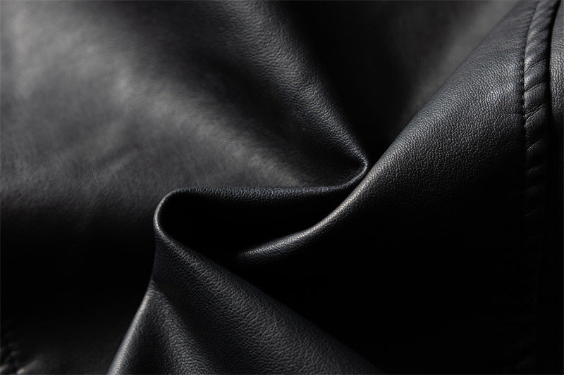 Casual Sand-Washed Heavy Work PU Leather Jacket Men and Women Motorcycle Jacket