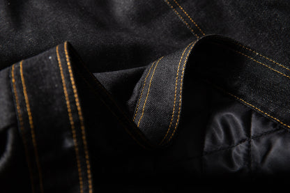Selvedge Raw Denim Boxed Wide Jacket – Warm, Stylish & Street-Ready