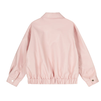 Retro punk street loose PU leather jacket motorcycle jacket