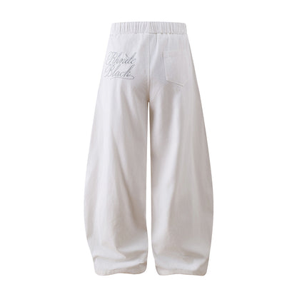 Heavy Pleated White Dyed Denim Pants – Streetwear with Attitude