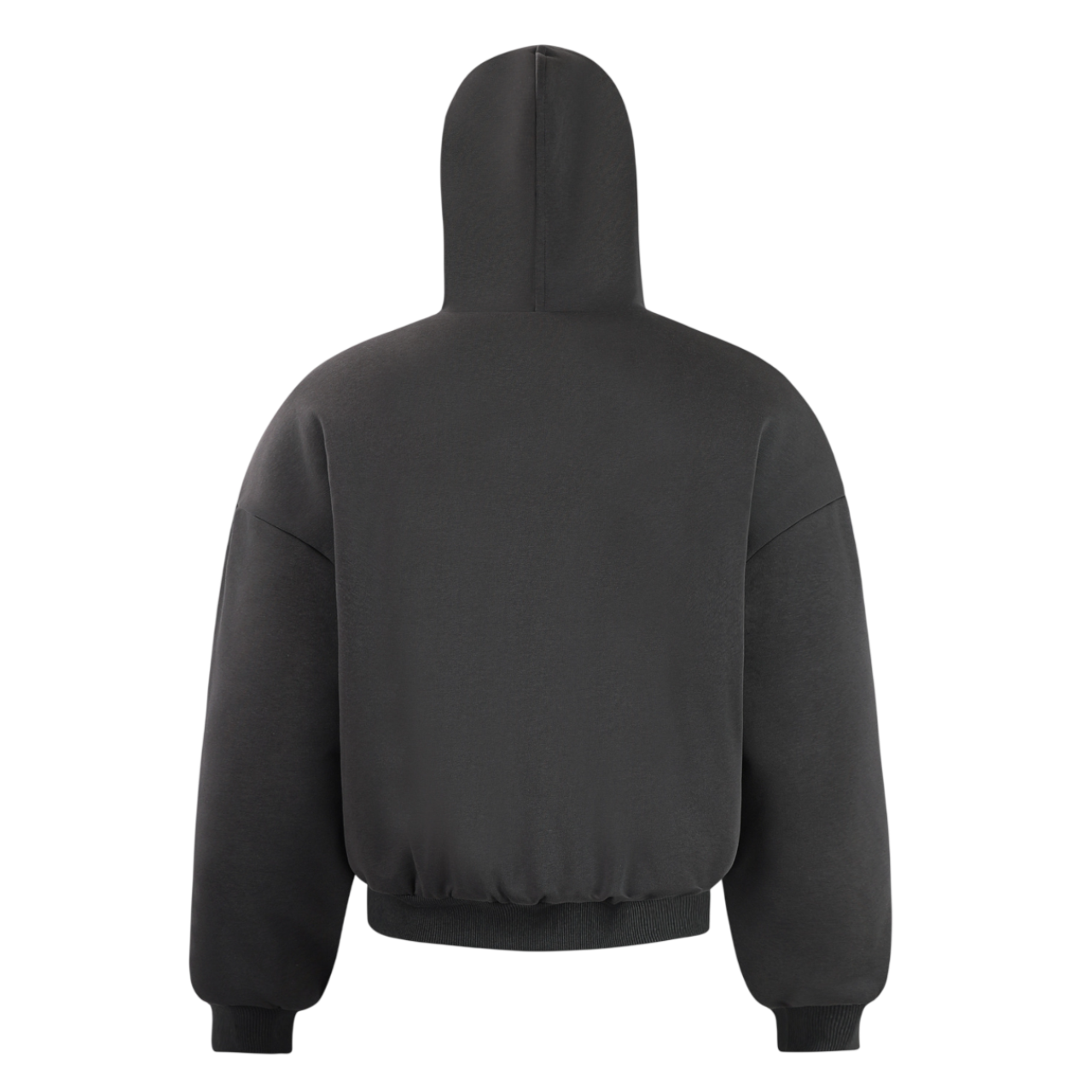 ARC BoxRogue dark gray streetwear zip hoodie back view oversized hooded jacket minimal design