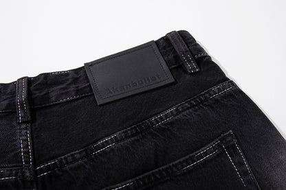 Lightning Strike: Vintage Washed Gradient Denim – Straight to Wide Leg