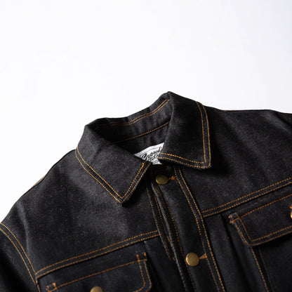 Selvedge Raw Denim Boxed Wide Jacket – Warm, Stylish & Street-Ready
