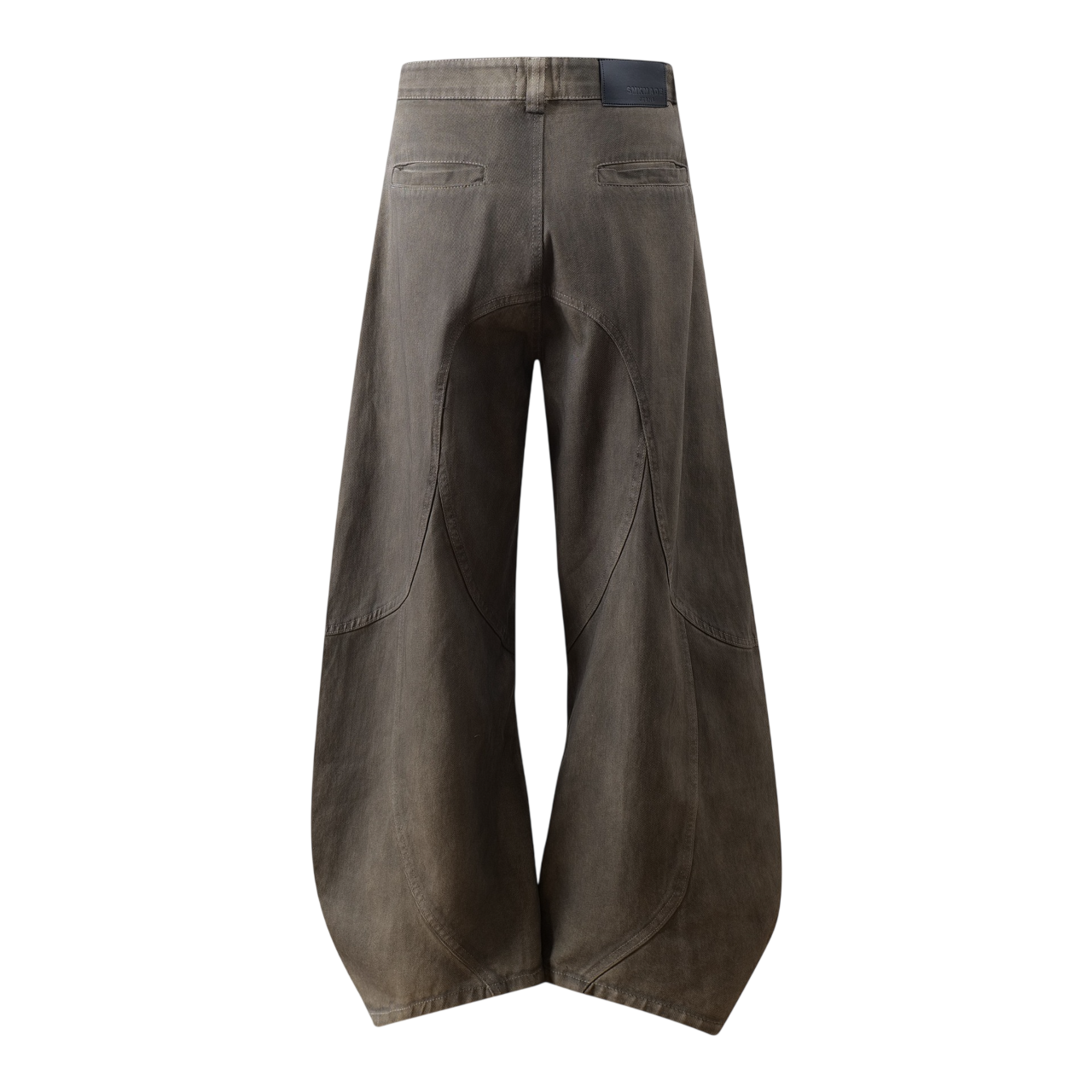 ARC DriftForm brown vintage washed wide leg denim pants back view minimal streetwear jeans