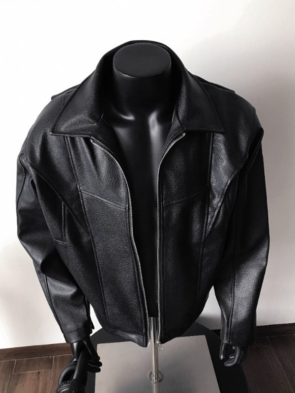 PU Leather Black Jacket – Unisex Street Classic with Modern Edge