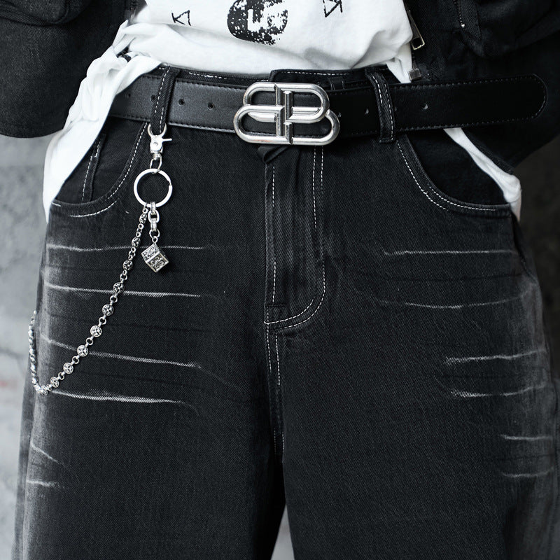 Lightning Strike: Vintage Washed Gradient Denim – Straight to Wide Leg