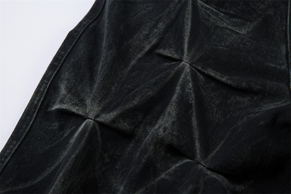 Heavy Pleated Dyed Denim Pants – Hip Hop Vintage Street Vibe