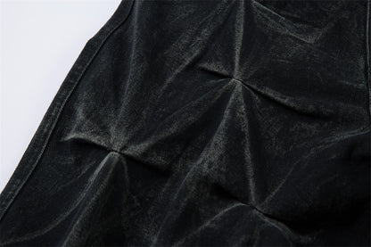 Heavy Pleated Dyed Denim Pants – Hip Hop Vintage Street Vibe