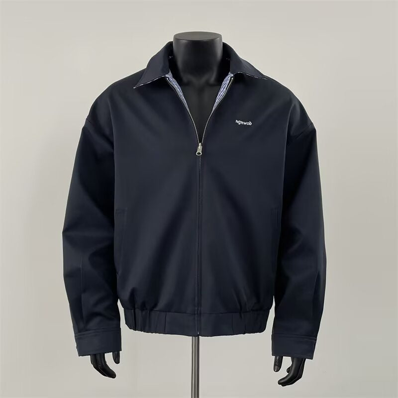 Men’s Reversible Flip Collar Flying Jacket – Street Classic with Dual-Tone Style