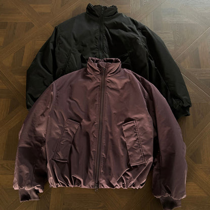 Streetwear Stand Collar Boxy Cut Quilted Coat Men's High-Street Short Loose Warm Puffer Jacket