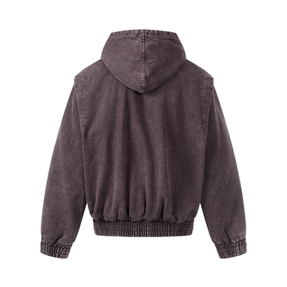 ARC DuneLock brown hooded streetwear jacket back view with relaxed fit cotton construction