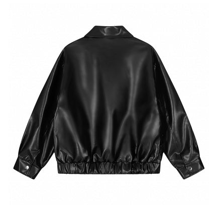 Retro punk street loose PU leather jacket motorcycle jacket