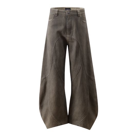 ARC DriftForm brown wide leg denim pants front view retro washed streetwear jeans relaxed fit