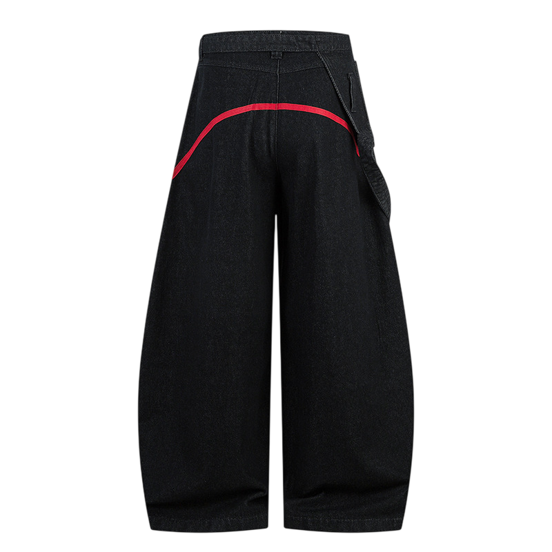 ARC BlockRogue black wide leg streetwear pants back view with minimal design and relaxed fit