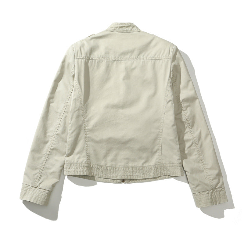 High Street Harrington Jacket Loose Heavyweight  Washed Mature Minimalist Patchwork Jacket Trendy Boxy