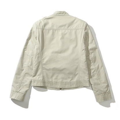 High Street Harrington Jacket Loose Heavyweight  Washed Mature Minimalist Patchwork Jacket Trendy Boxy