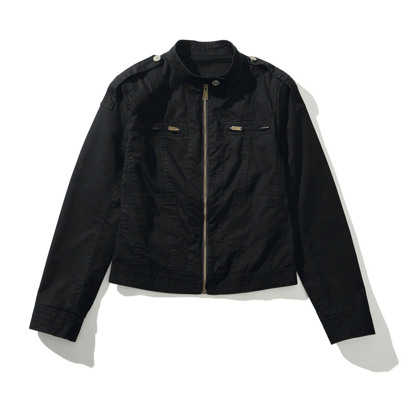 High Street Harrington Jacket Loose Heavyweight  Washed Mature Minimalist Patchwork Jacket Trendy Boxy