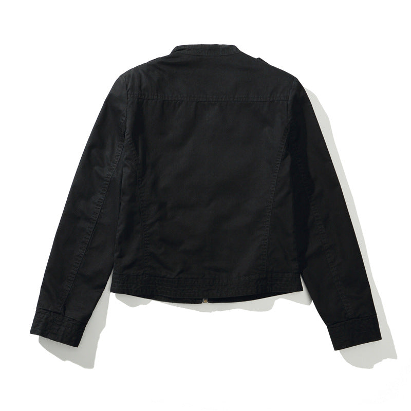 High Street Harrington Jacket Loose Heavyweight  Washed Mature Minimalist Patchwork Jacket Trendy Boxy