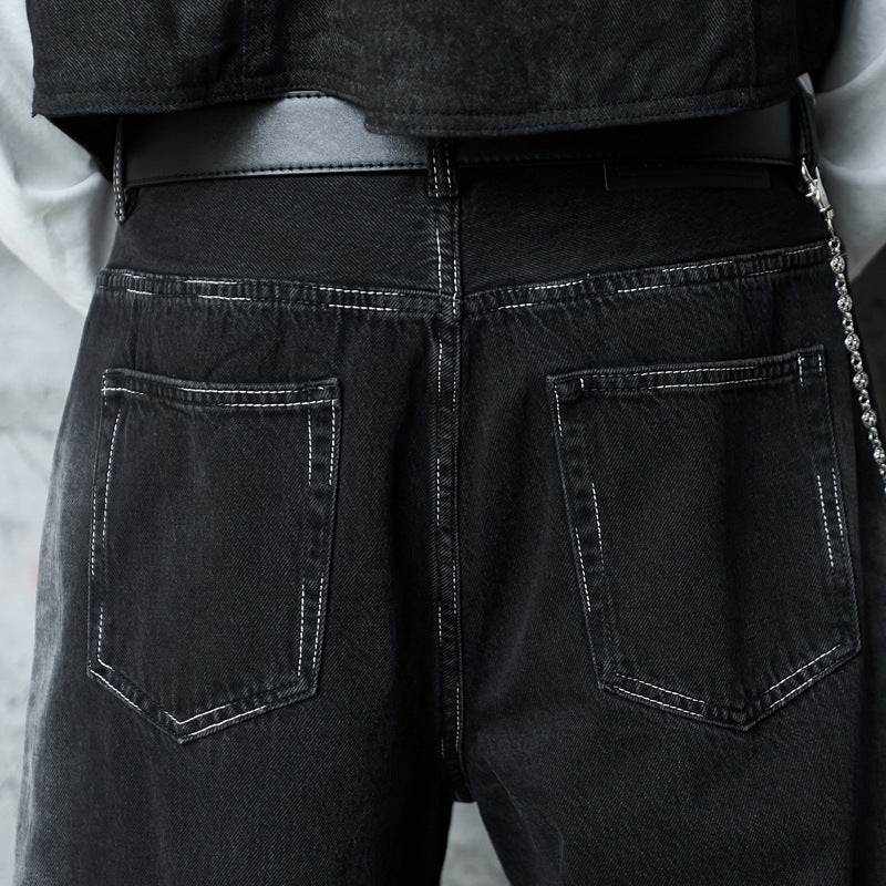 Lightning Strike: Vintage Washed Gradient Denim – Straight to Wide Leg