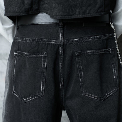 Lightning Strike: Vintage Washed Gradient Denim – Straight to Wide Leg