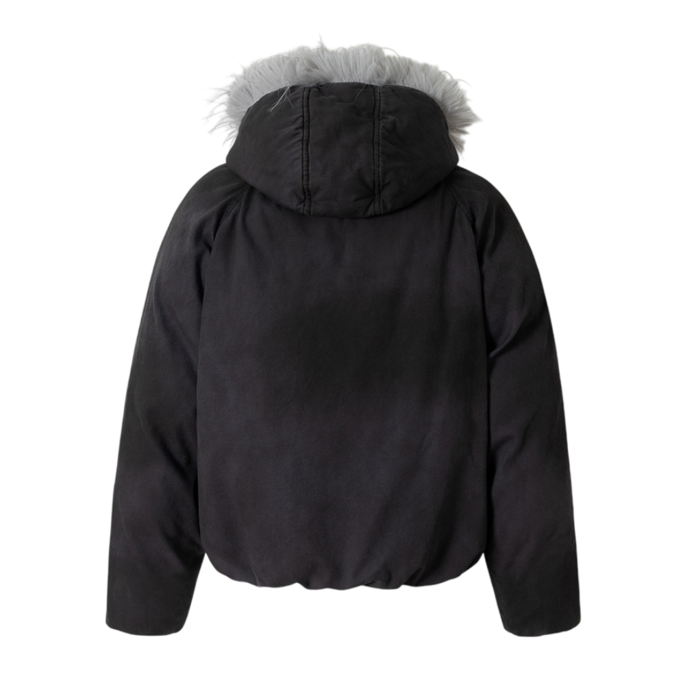 ARC CalmLayer hooded winter street jacket back view with relaxed fit silhouette