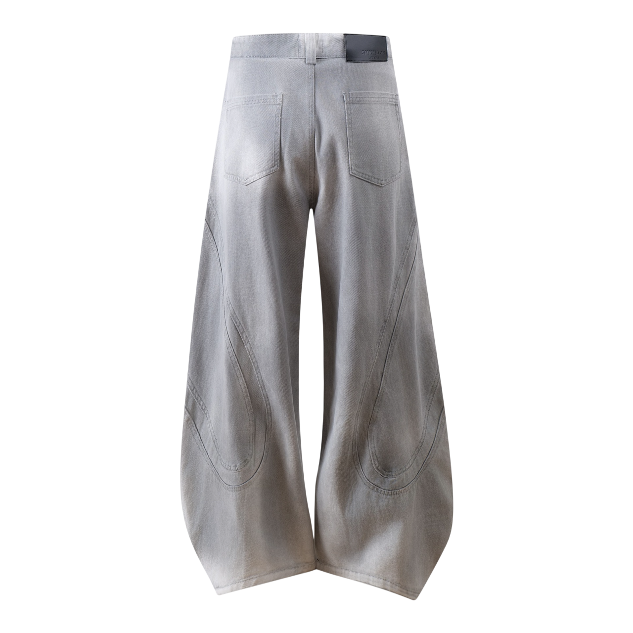 ARC MistEdge dirty white wide leg streetwear pants back view minimal vintage style denim trousers