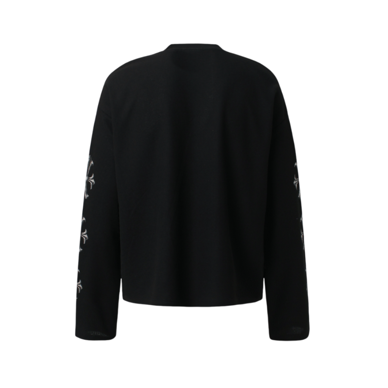 VoidVision black long sleeve streetwear shirt back view with minimal clean design and relaxed silhouette