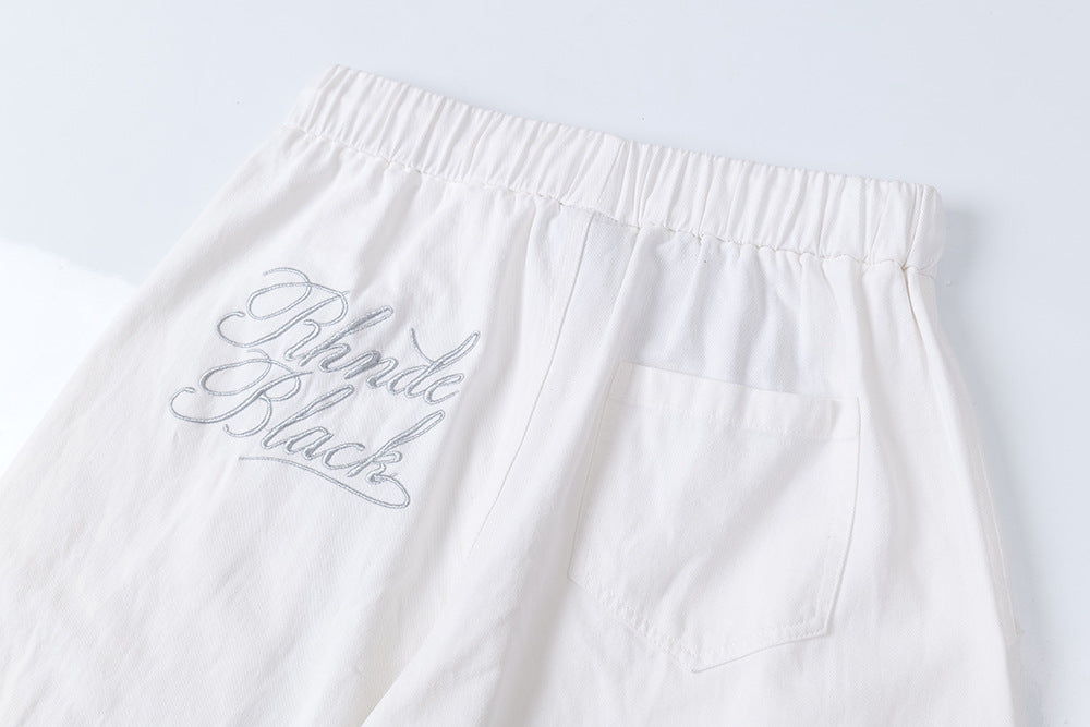 Heavy Pleated White Dyed Denim Pants – Streetwear with Attitude