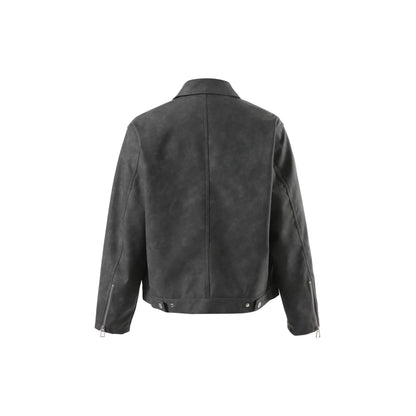 Deconstruction PU Leather Jacket – Unisex Street Utility Motorcycle Coat