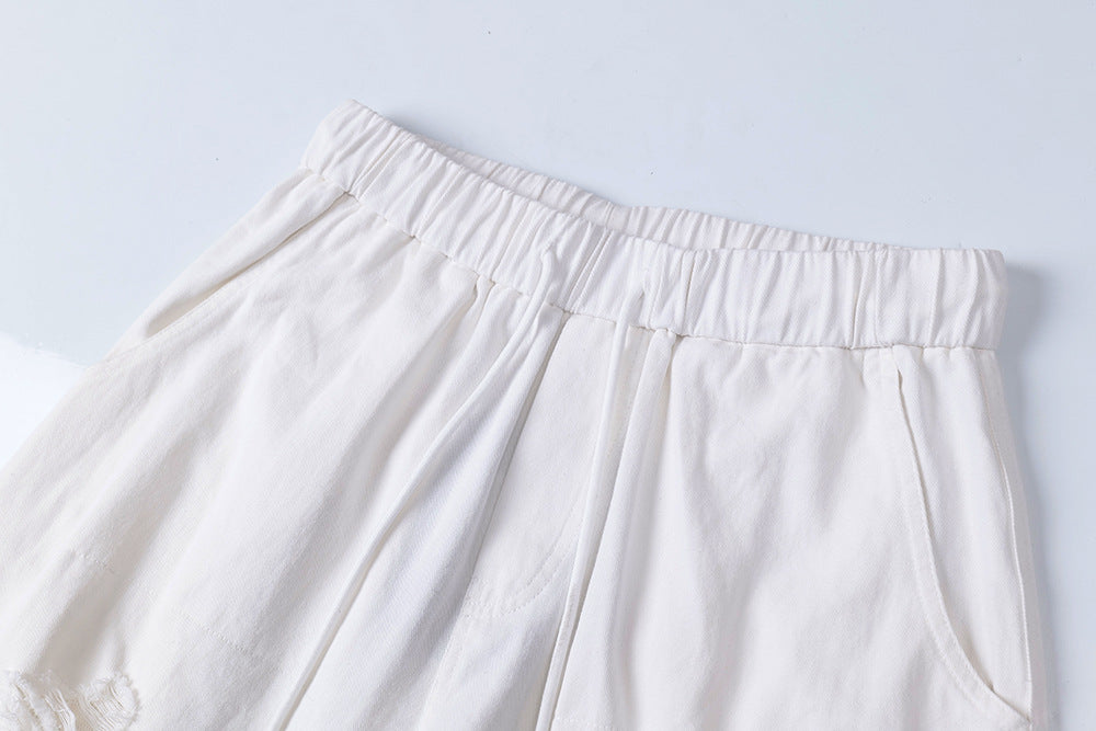 Heavy Pleated White Dyed Denim Pants – Streetwear with Attitude