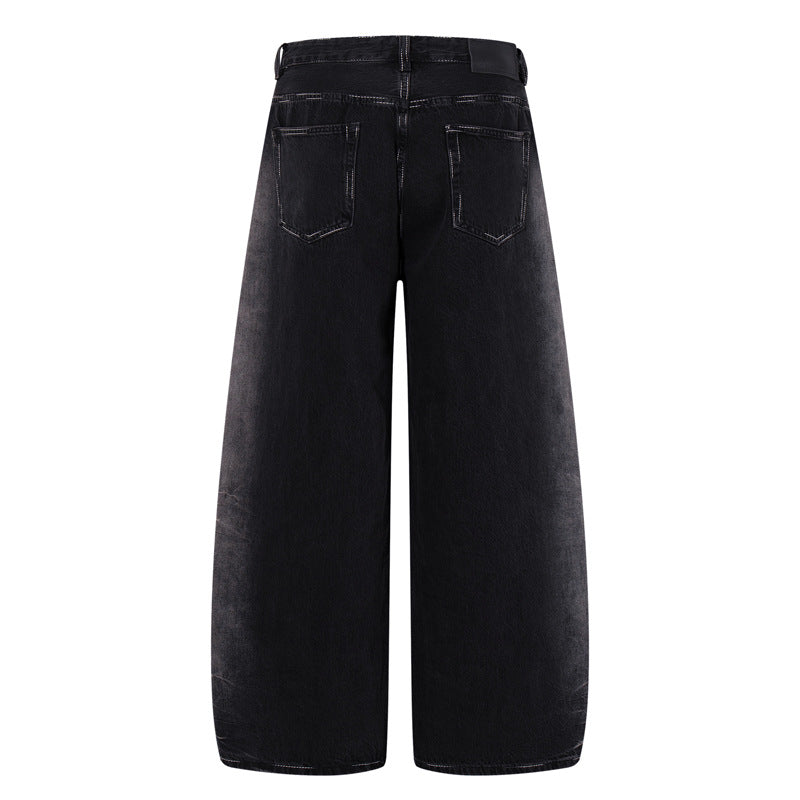 Lightning Strike: Vintage Washed Gradient Denim – Straight to Wide Leg